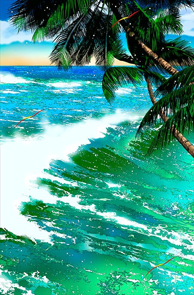 鈴木英人の絵画作品　タイトルは、いつか海に帰る日